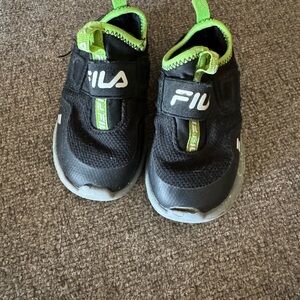 Fila Kids Black and Green Shoes
